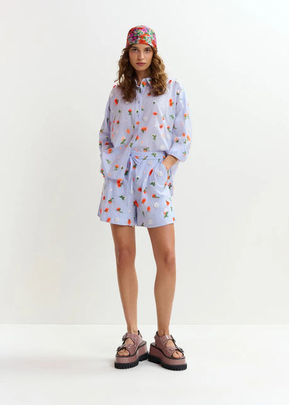 Essentiel Antwerp | Embellished Button-Down Shirt - Nile-Blue