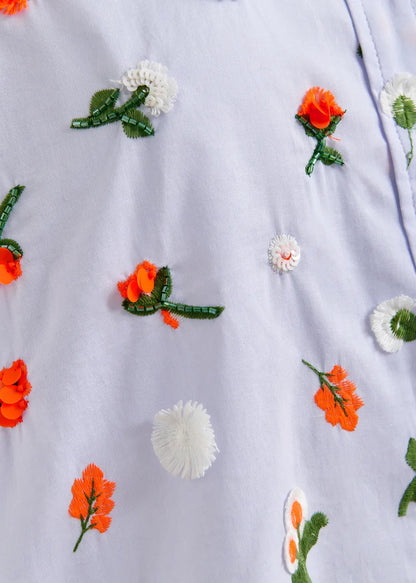 Essentiel Antwerp | Embellished Button-Down Shirt - Nile-Blue