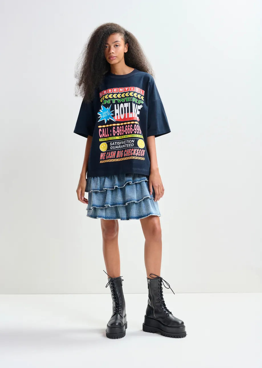 Essentiel Antwerp | Joggan T-Shirt in with Multicolor Print Dark-Night
