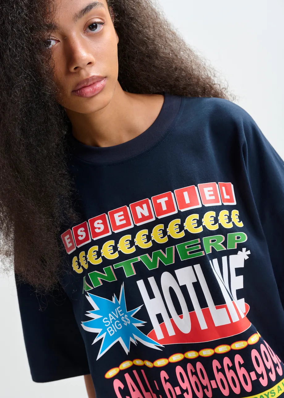 Essentiel Antwerp | Joggan T-Shirt in with Multicolor Print Dark-Night