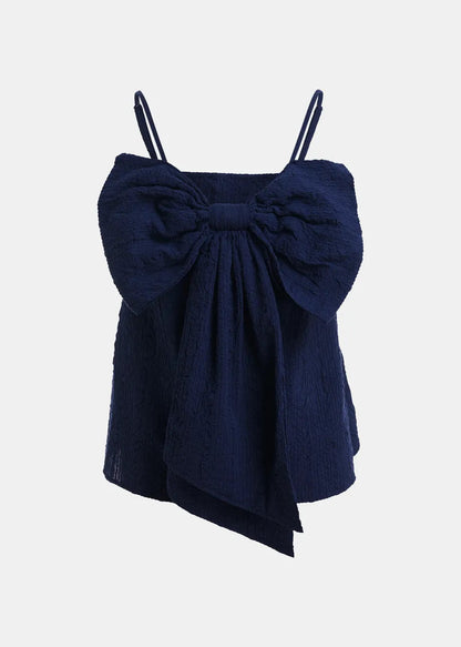Essentiel Antwerp | Gathered Bow Blouse - Dark Blue Patriot-Blue