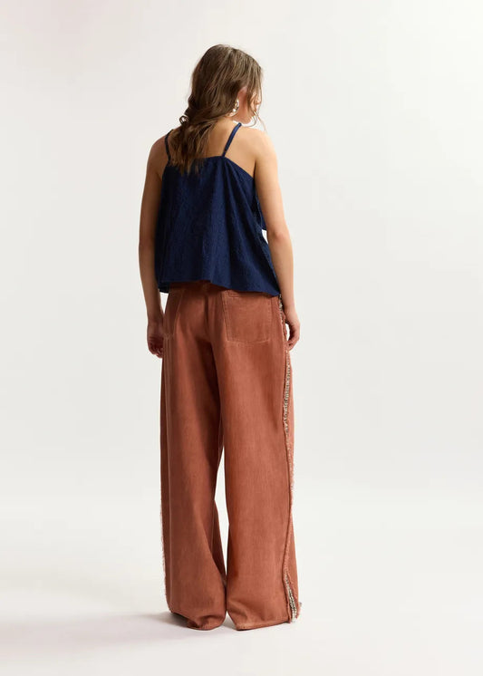 Essentiel Antwerp | Gathered Bow Blouse - Dark Blue Patriot-Blue