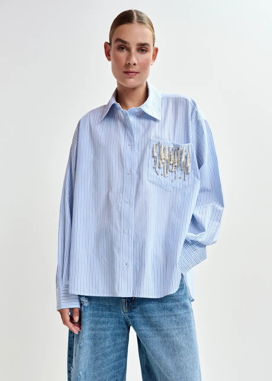 Essentiel Antwerp | Jommeke Oversized Cotton Poplin Shirt - White Off-White