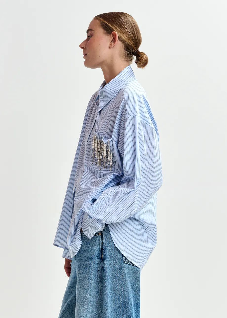 Essentiel Antwerp | Jommeke Oversized Cotton Poplin Shirt - White Off-White