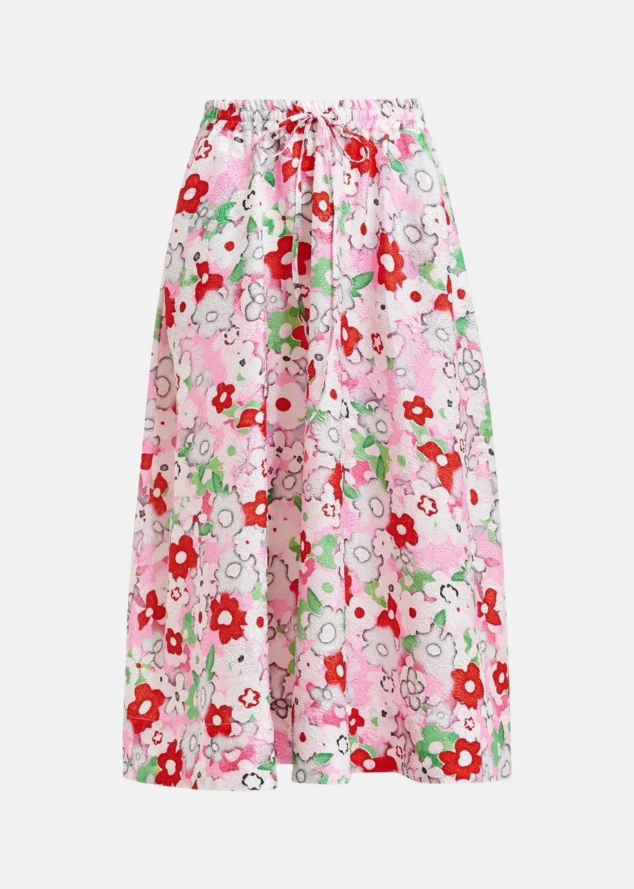 Essentiel Antwerp | Julianne Jacquard Midi Skirt - Multicolor Cotton-Andy