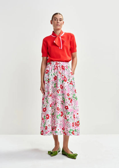 Essentiel Antwerp | Julianne Jacquard Midi Skirt - Multicolor Cotton-Andy