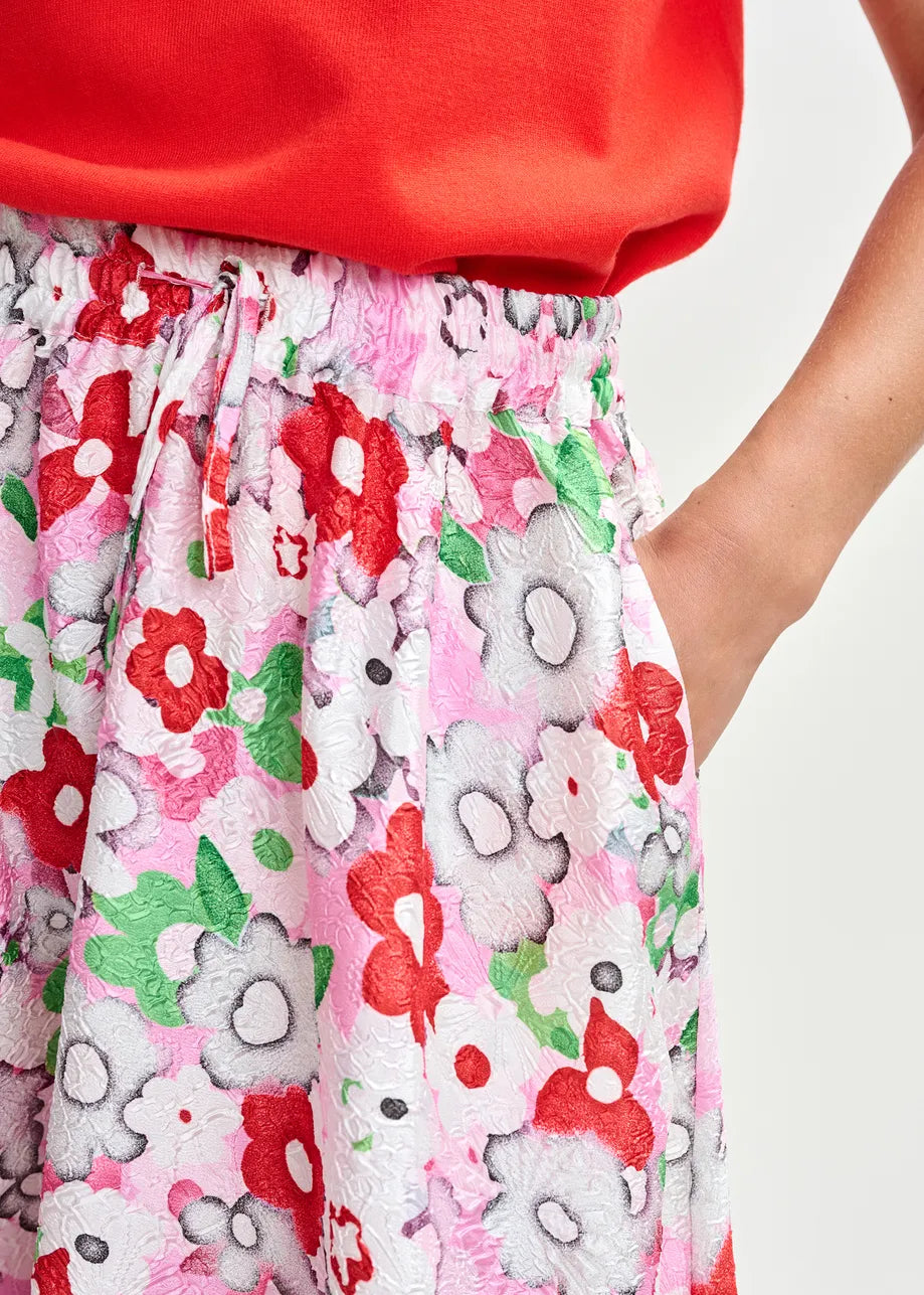 Essentiel Antwerp | Julianne Jacquard Midi Skirt - Multicolor Cotton-Andy