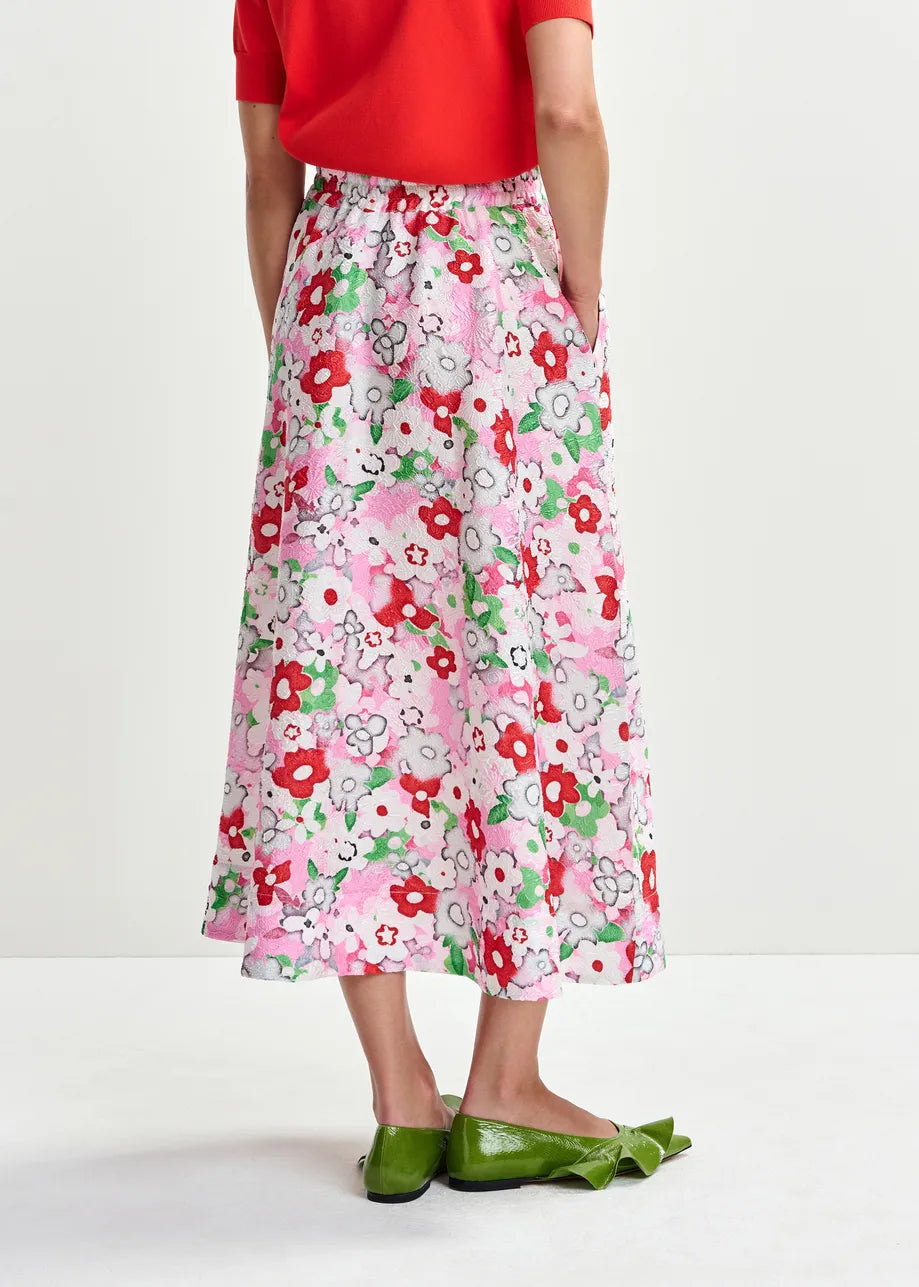 Essentiel Antwerp | Julianne Jacquard Midi Skirt - Multicolor Cotton-Andy