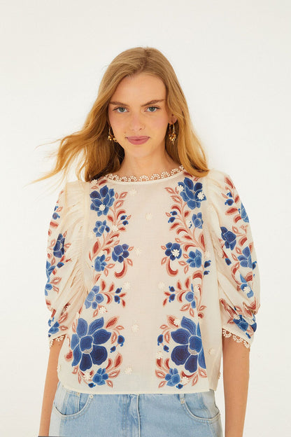 Blouse 344127 Renata-Floral-Sand