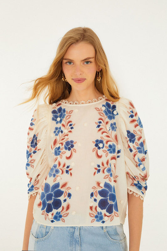 Blouse 344127 Renata-Floral-Sand