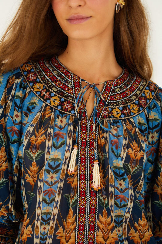 Blouse 348822 Tapestry-Blue