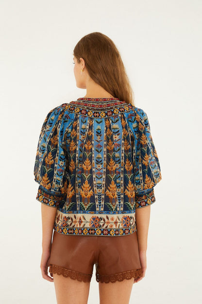 Blouse 348822 Tapestry-Blue