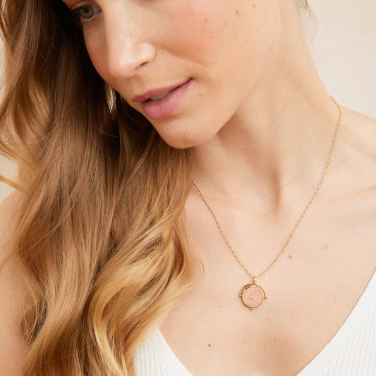 Necklace 6clr0152 Selie Amazonite-Orange