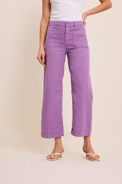 FIVE | Wide-Leg Cotton Trousers in Lavender