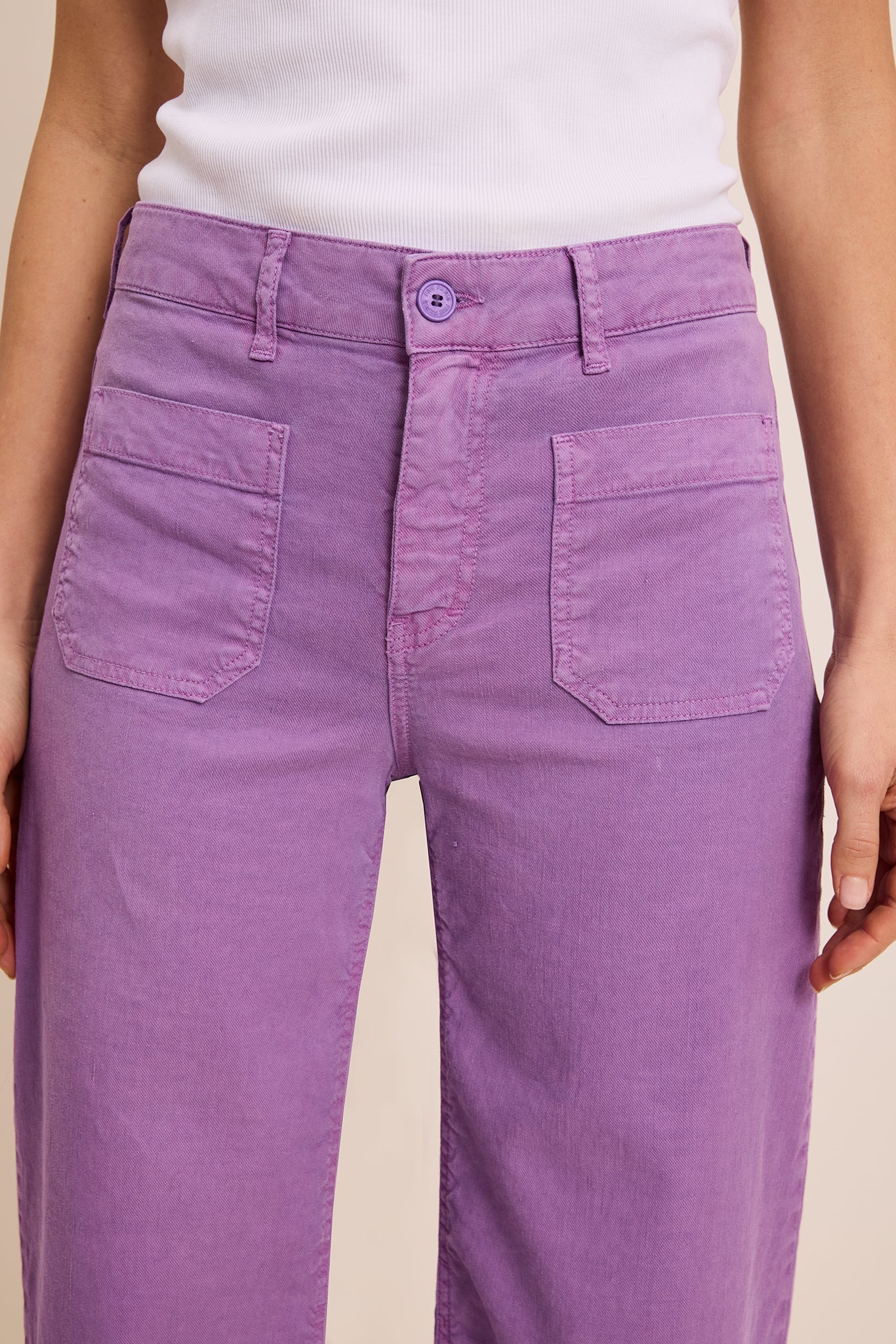 FIVE | Wide-Leg Cotton Trousers in Lavender