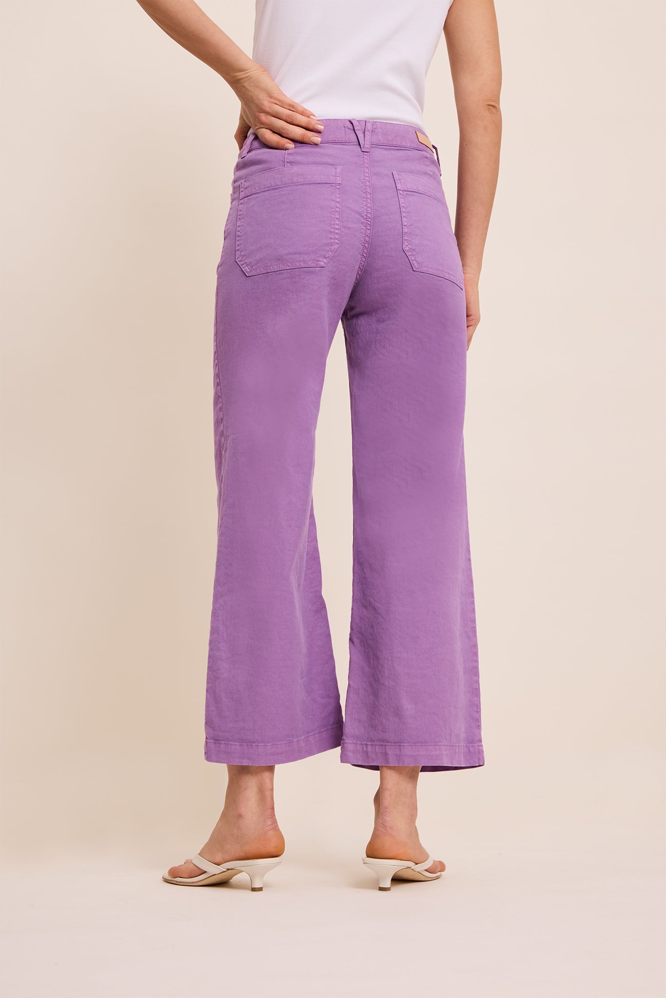 FIVE | Wide-Leg Cotton Trousers in Lavender