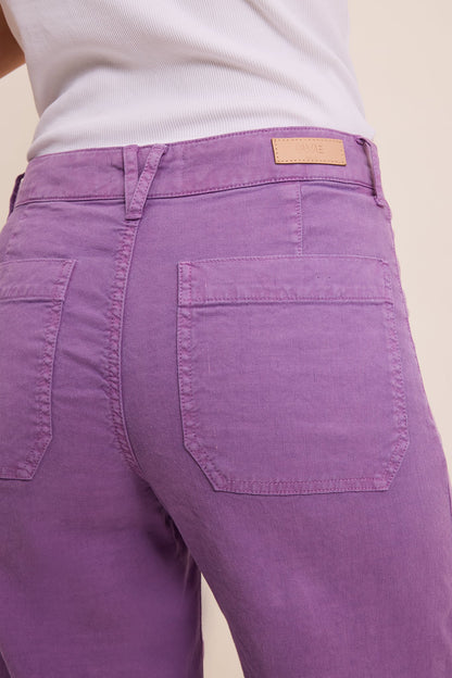 FIVE | Wide-Leg Cotton Trousers in Lavender