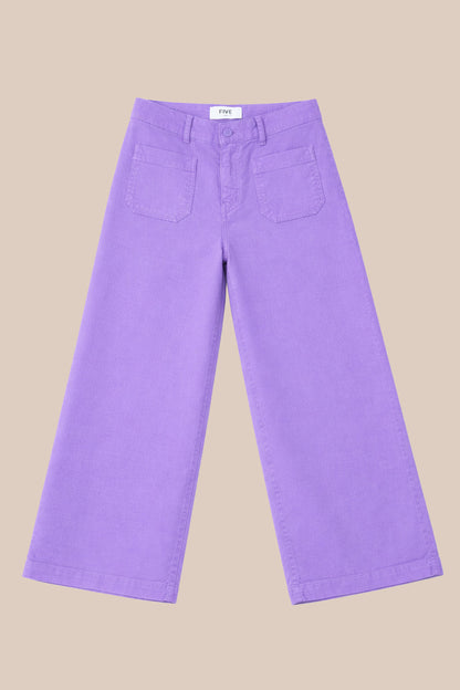 FIVE | Wide-Leg Cotton Trousers in Lavender