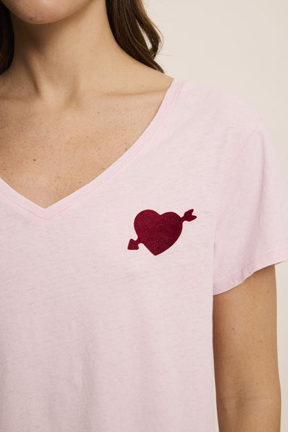 FIVE | Straight Cotton Jersey T-Shirt - Baby Pink