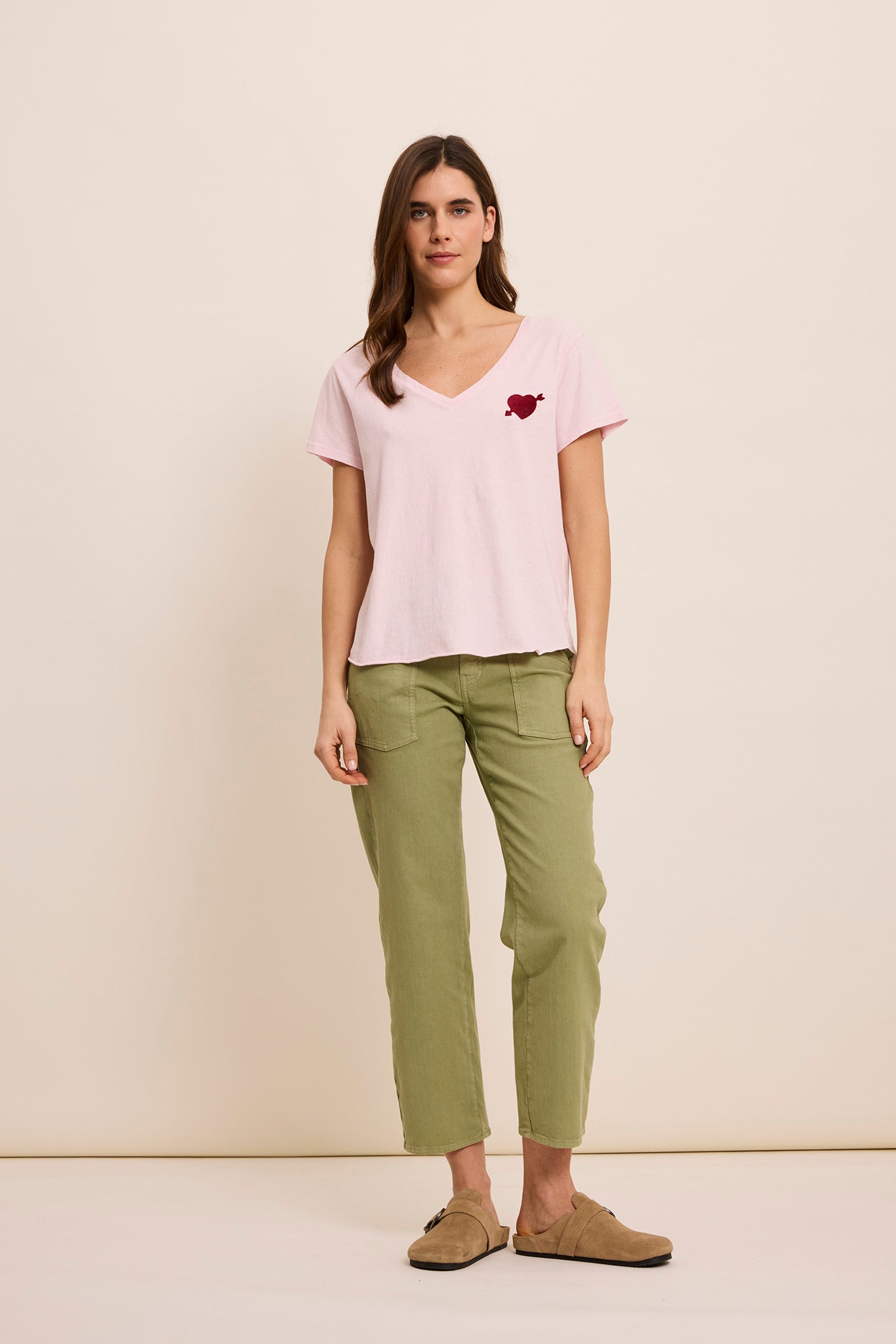 FIVE | Straight Cotton Jersey T-Shirt - Baby Pink