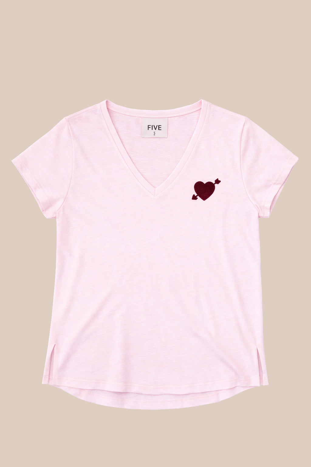 FIVE | Straight Cotton Jersey T-Shirt - Baby Pink