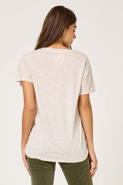 FIVE | Graphic Heart T-shirt in Ricotta Beige