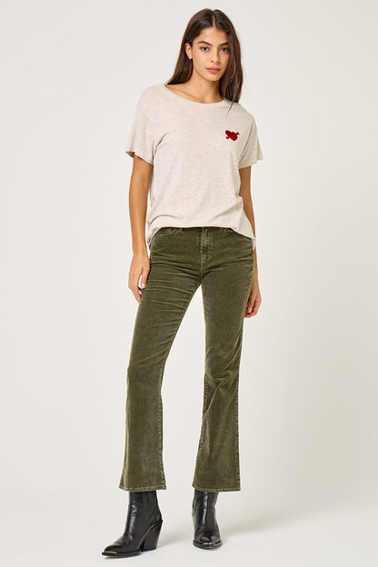 FIVE | Graphic Heart T-shirt in Ricotta Beige