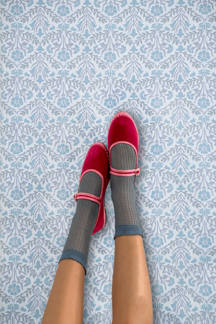 Flabelus | Ballerina Frances - Velvet Mary Jane Pink
