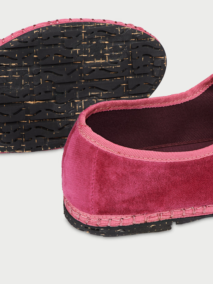 Flabelus | Ballerina Frances - Velvet Mary Jane Pink