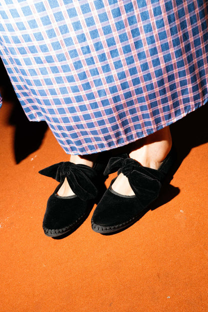 FLABELUS | Ballerina Lyra Black Velvet Slipper