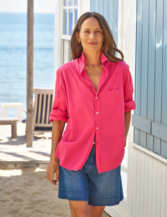 Frank and Eileen | Eileen Washed Linen Shirt - Li Raspberry