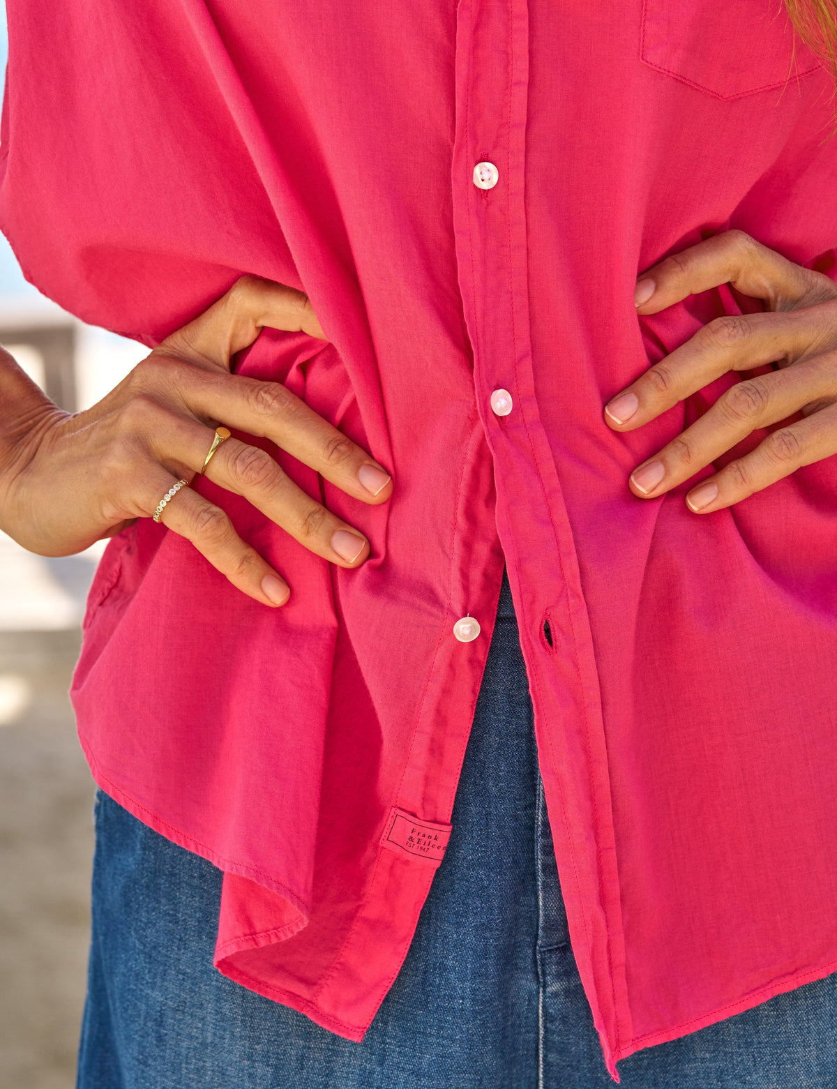 Frank and Eileen | Eileen Washed Linen Shirt - Li Raspberry