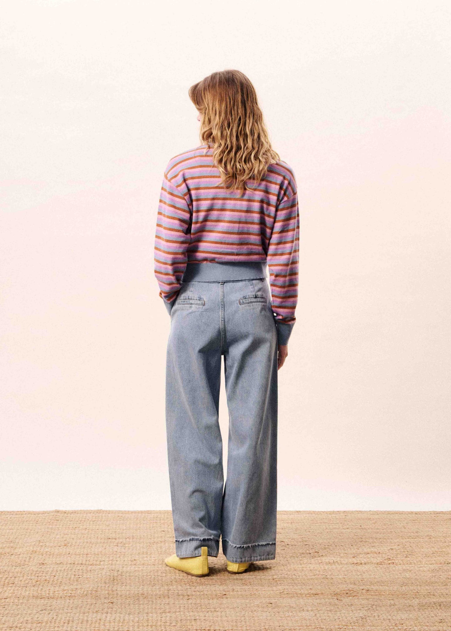 FRNCH | Adria Striped Cardigan in Bleu-Clair