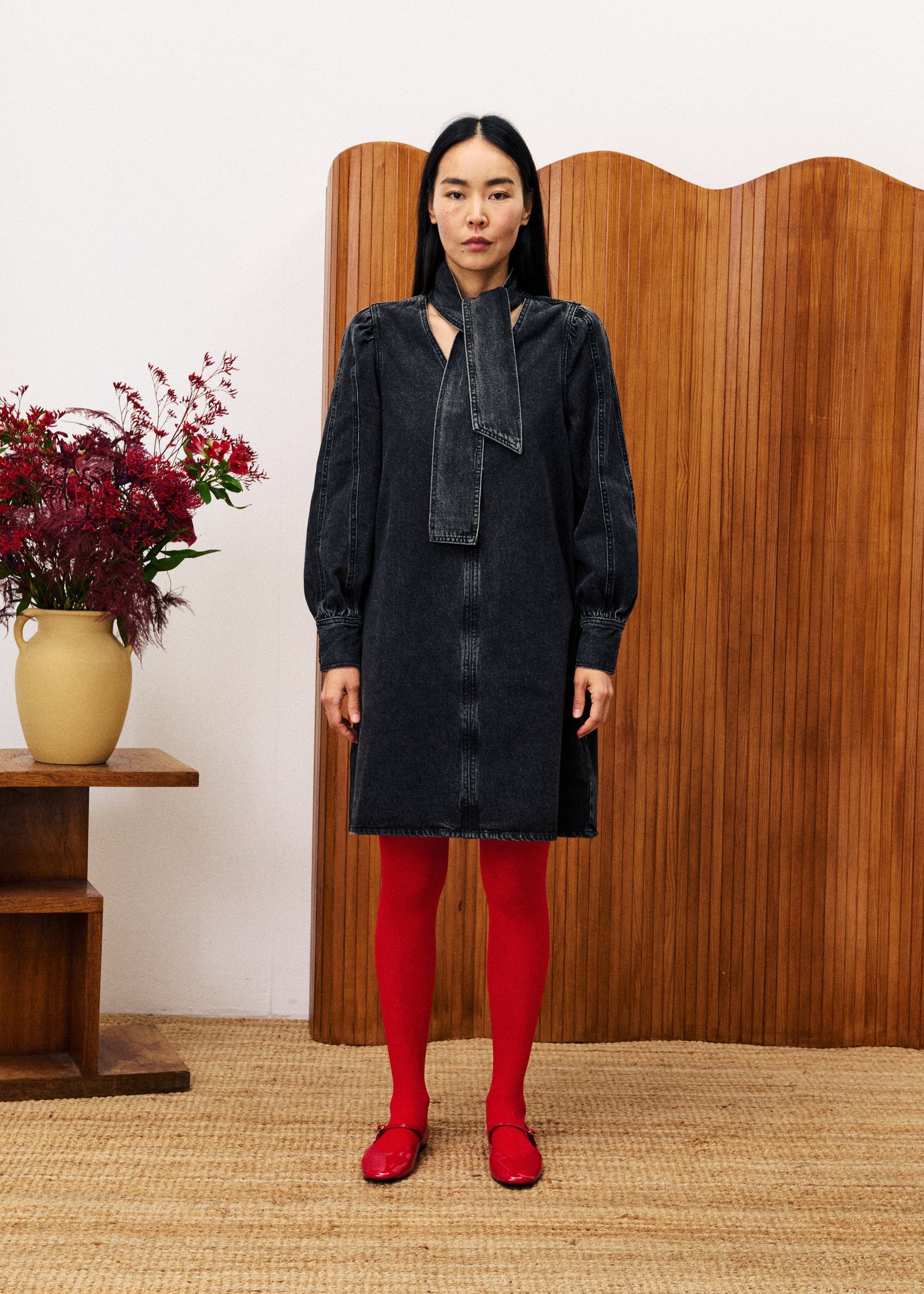 FRNCH Aubepine Noir Denim Dress