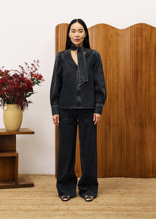 Denim Blouse Chc25739 Bourgeons Noir