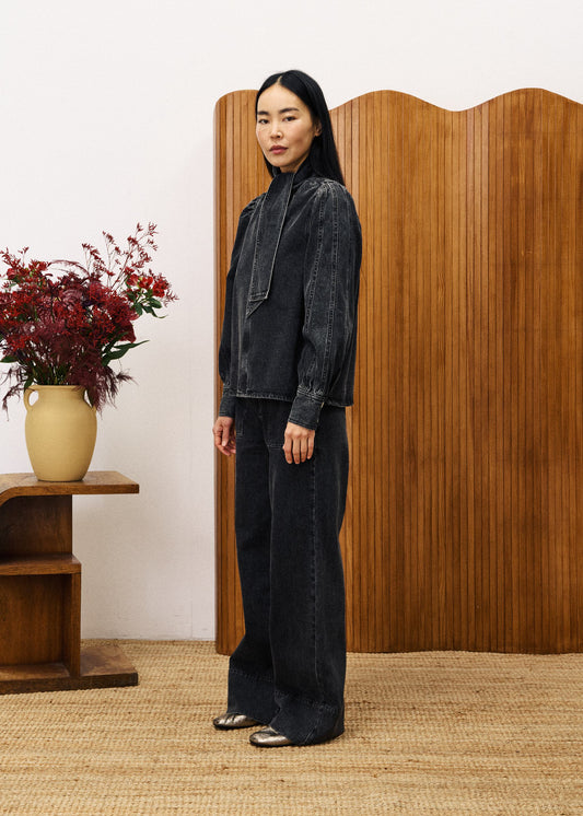 Denim Blouse Chc25739 Bourgeons Noir