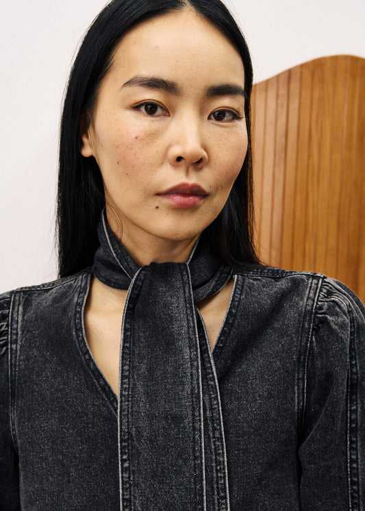 Denim Blouse Chc25739 Bourgeons Noir