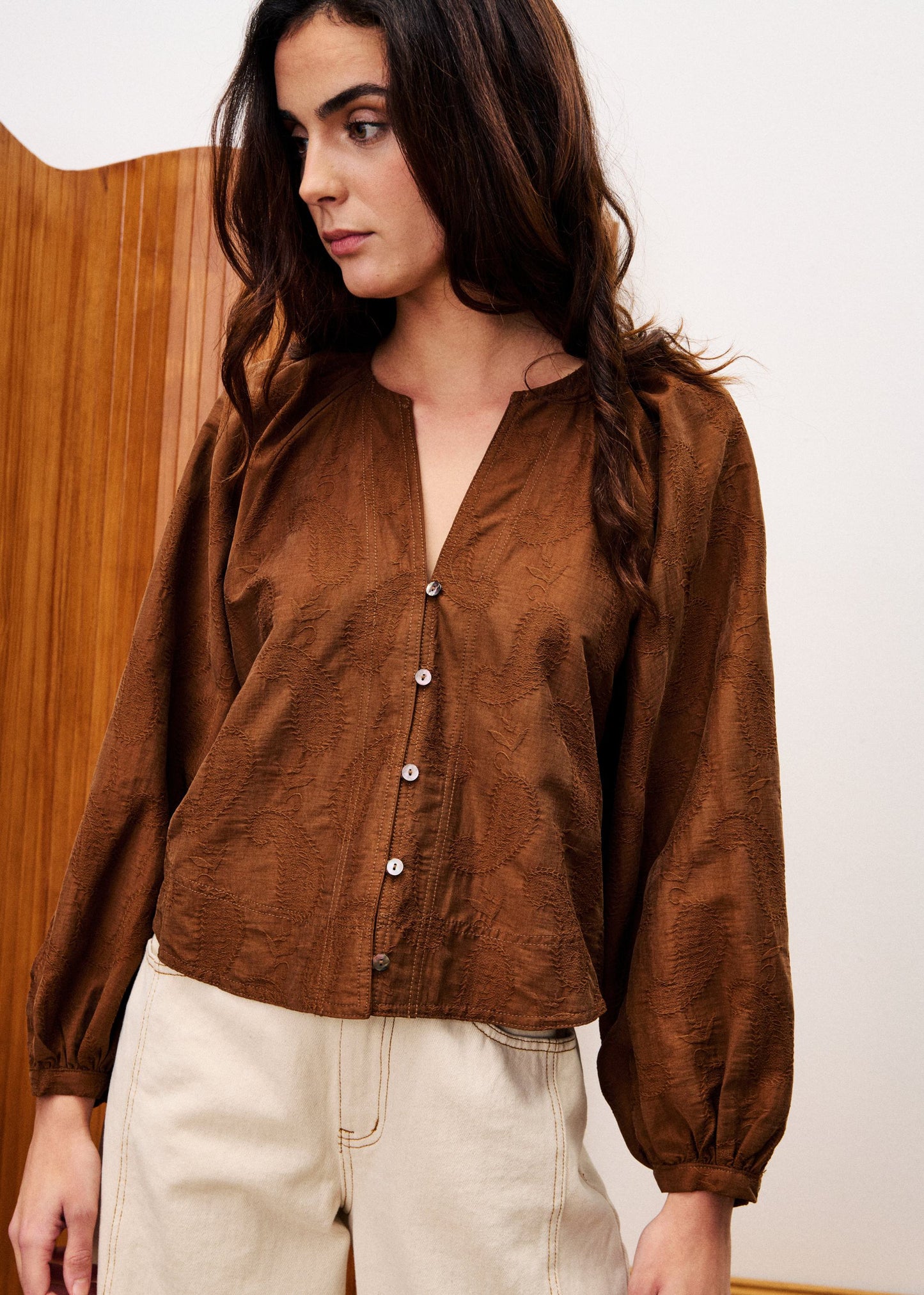 Blouse Chc25694 Pensee Marron-Glace