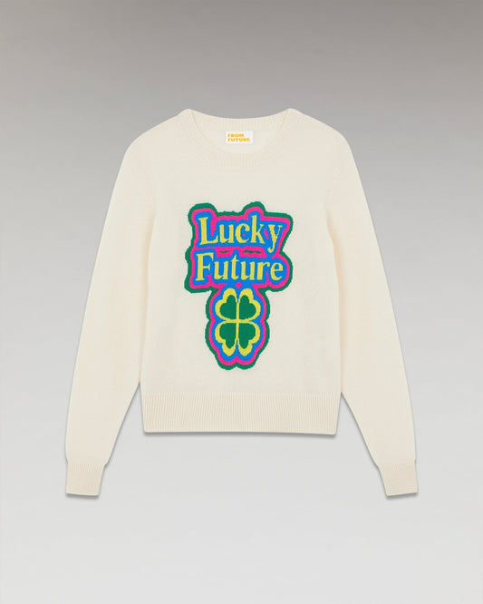 From Future | Lucky Future Short Cashmere Sweater - Grey Marl
