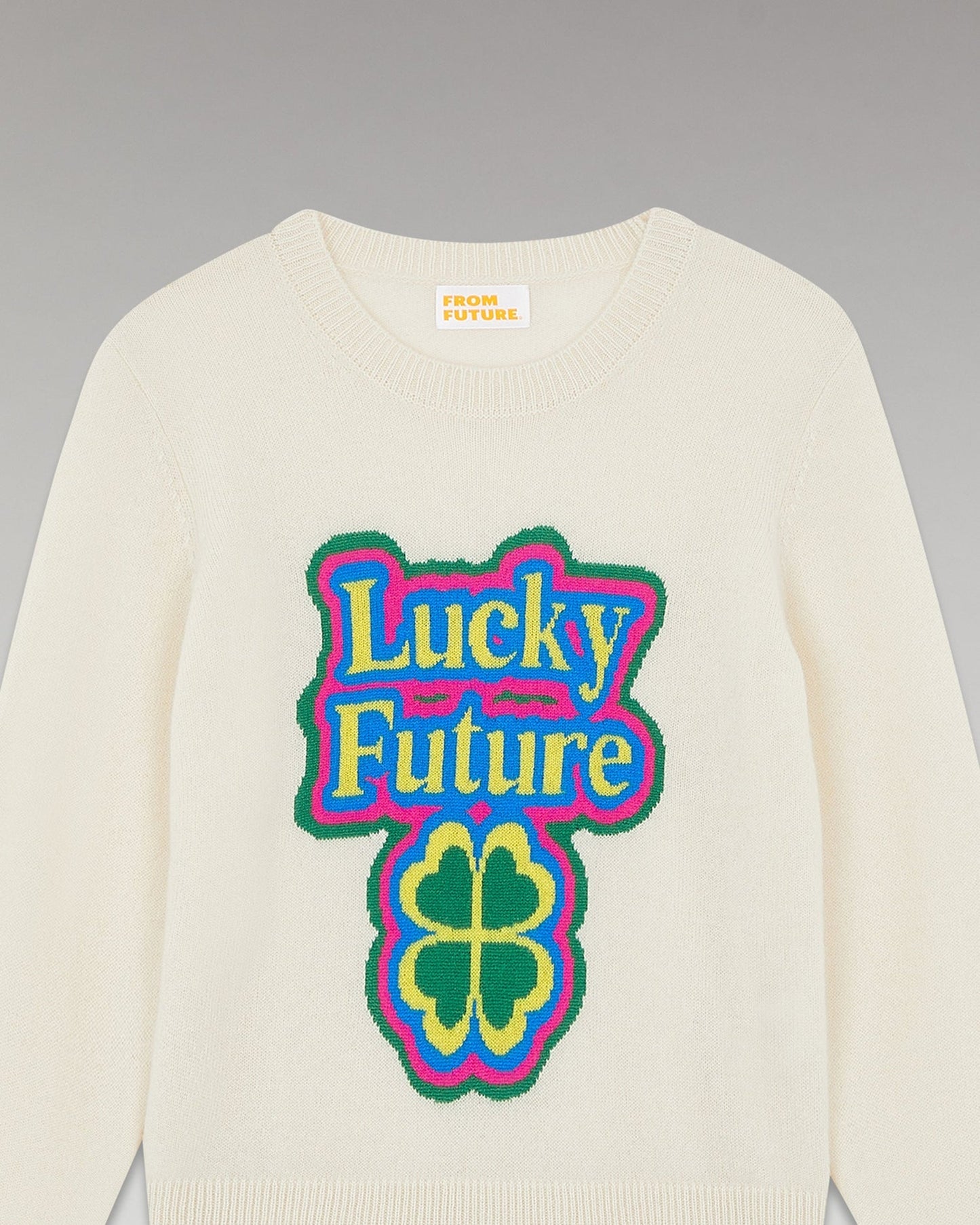 From Future | Lucky Future Short Cashmere Sweater - Grey Chine Gris-Chine