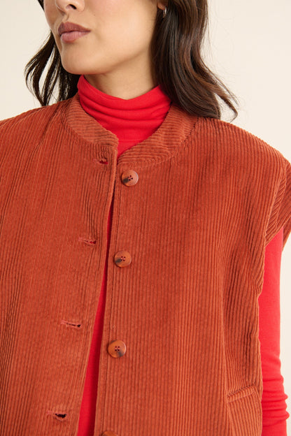 GARANCE | Terracotta Oversized Cocoon Vest