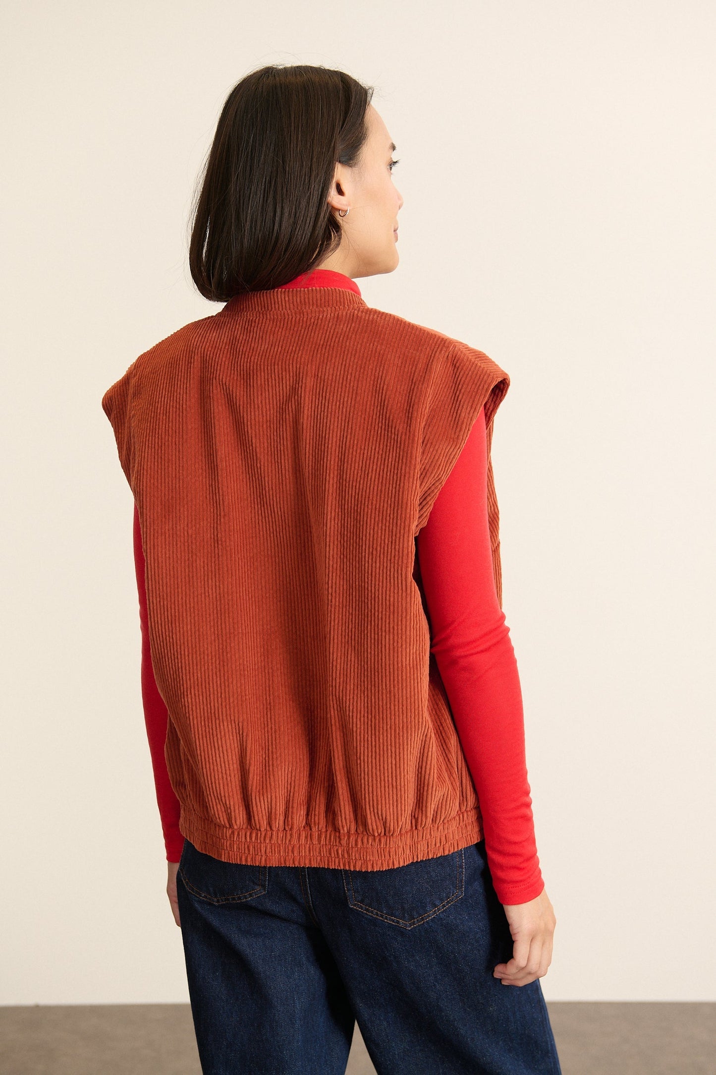 GARANCE | Terracotta Oversized Cocoon Vest