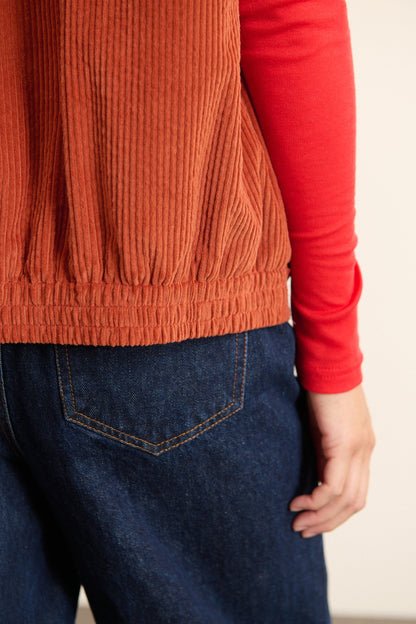 GARANCE | Terracotta Oversized Cocoon Vest
