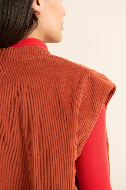 GARANCE | Terracotta Oversized Cocoon Vest