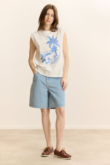 Tshirt Palmier 2215 Blanc