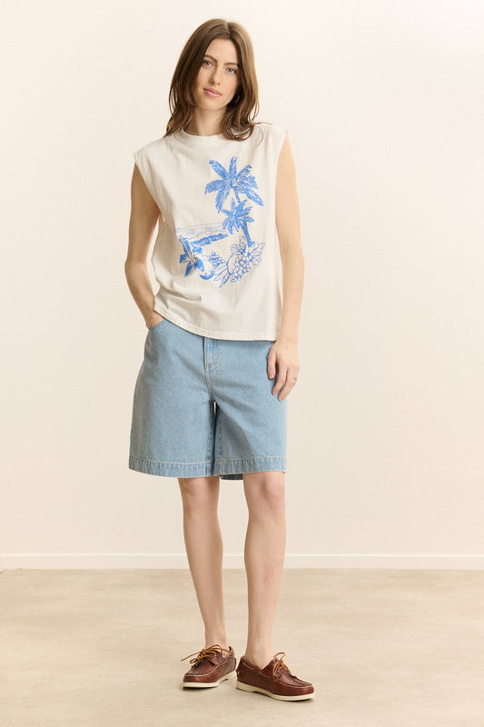 Tshirt Palmier 2215 Blanc
