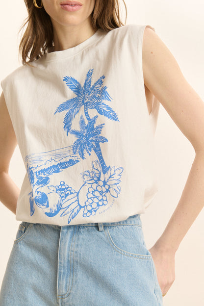 Tshirt Palmier 2215 Blanc