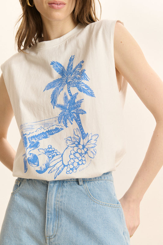 Tshirt Palmier 2215 Blanc