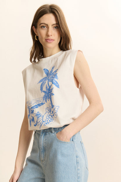 Tshirt Palmier 2215 Blanc
