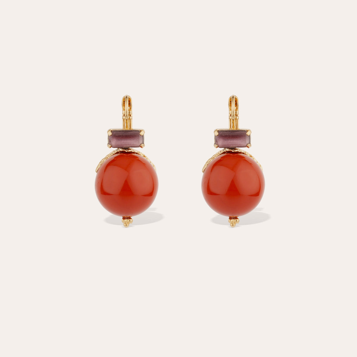 Gas Bijoux | Adecalcia O Earring - Red Resin & Gold Red